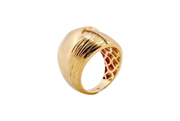 18k Yellow-Gold Overlap Dome Ring S6.75 - Image 4