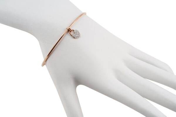 18k Rose & White-Gold w/ Natural Diamonds Bangle - Image 5