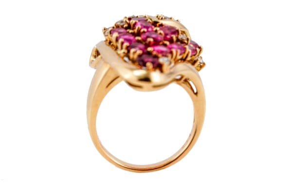 18k Yellow-Gold Ruby and Diamond Ring S6.75 - Image 2