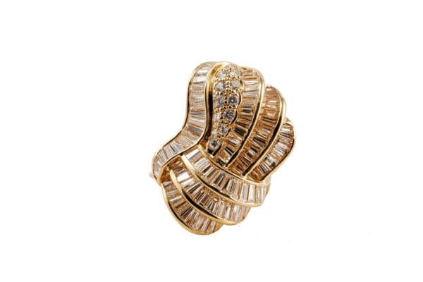 18k Yellow-Gold Baguette Diamond Ring S6.75 - Image 6