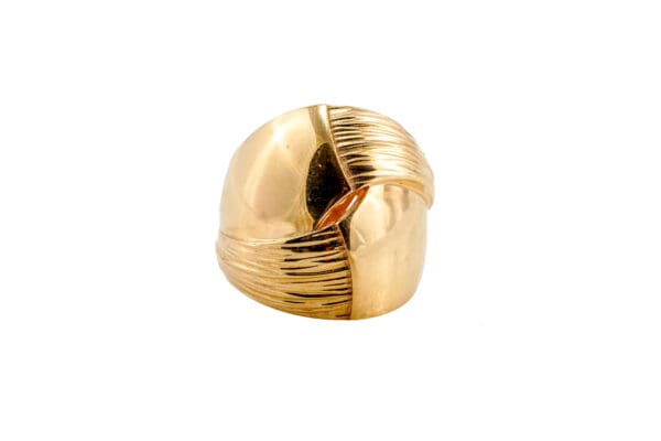 18k Yellow-Gold Overlap Dome Ring S6.75 - Image 3