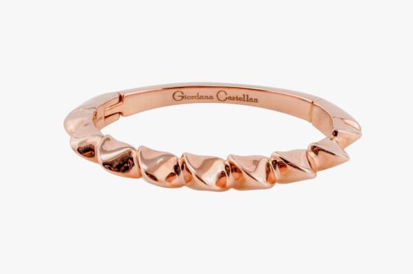 18K Rose-Gold Bangle w/Spikes - Image 2