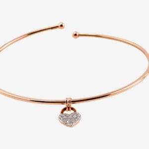 18k Rose & White-Gold w/ Natural Diamonds Bangle