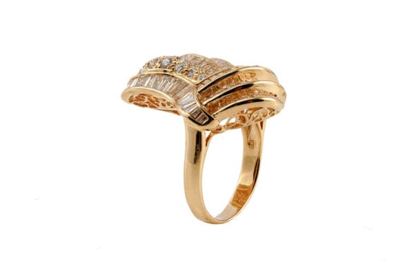 18k Yellow-Gold Baguette Diamond Ring S6.75 - Image 4