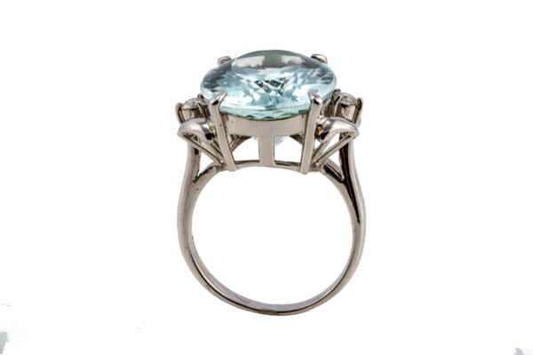 PT900 Aquamarine&NaturalDiamond Ring S8 - Image 3