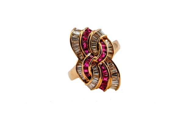 18k Yellow-Gold Ruby Diamond Ring S9 - Image 2