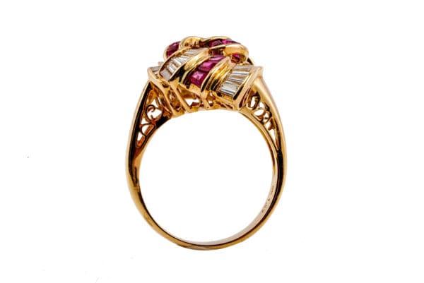 18k Yellow-Gold Ruby Diamond Ring S9 - Image 3