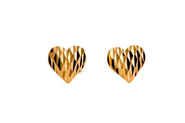 18k Yellow-Gold Heart Earrings - Image 3