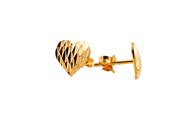 18k Yellow-Gold Heart Earrings - Image 2