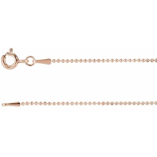 Sterling Silver 1 mm Hollow Bead 24" Chain
