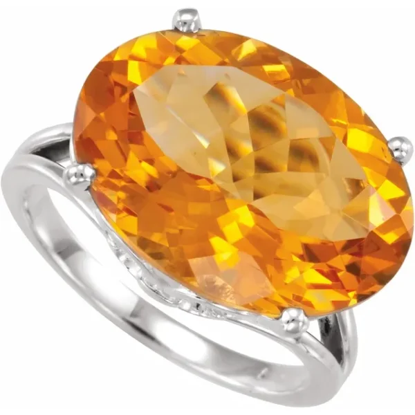Sterling Silver Natural Citrine Ring - Image 2