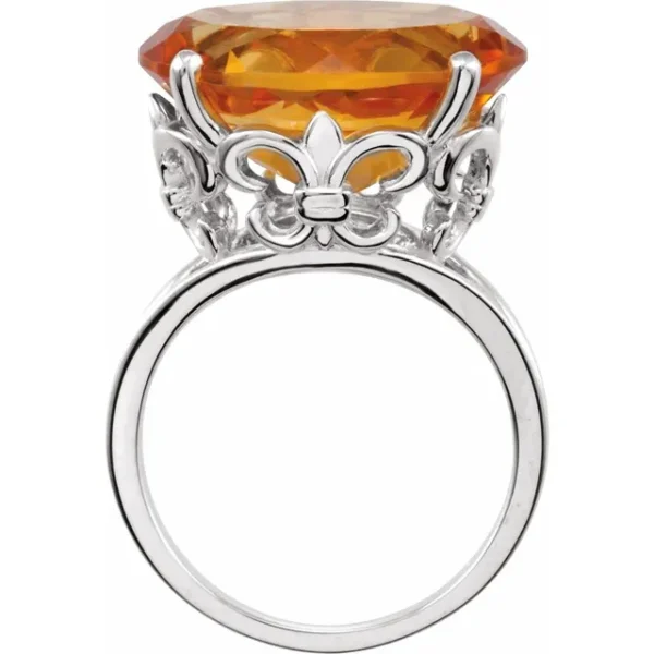 Sterling Silver Natural Citrine Ring - Image 3