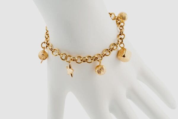 18K Yellow-Gold Bracelet w/ Motifs S7.5 - Image 5