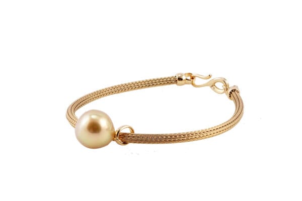 18k Yellow-Gold & Pearl Bracelet - Image 2