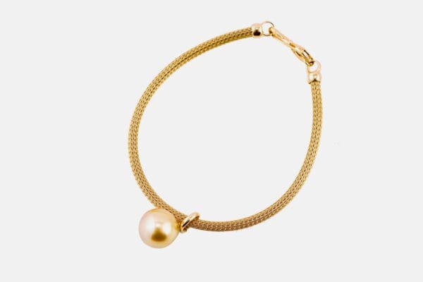 18k Yellow-Gold & Pearl Bracelet - Image 3