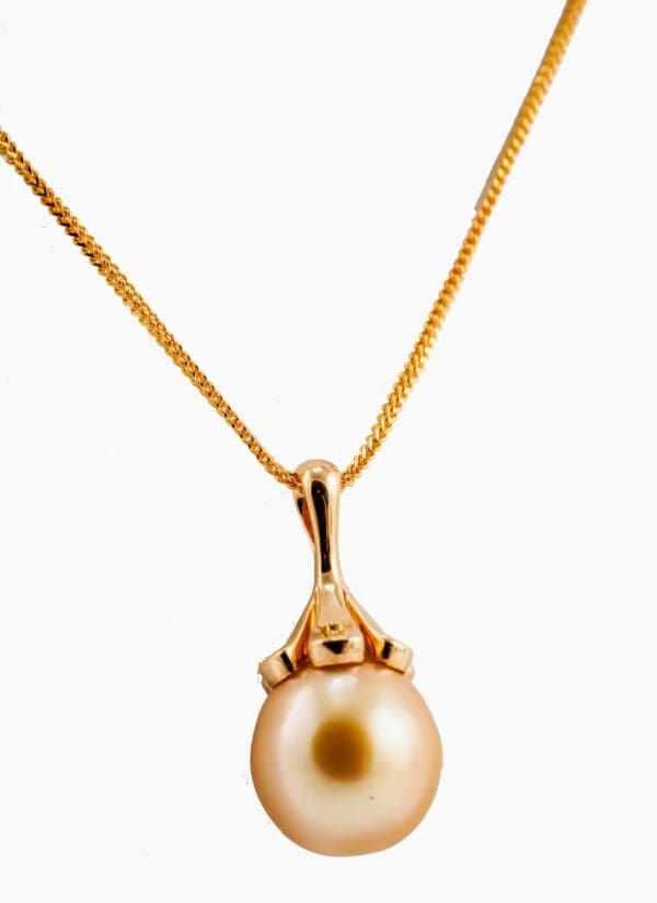 18k Gold & Golden South Sea Pearls Necklace - Image 3