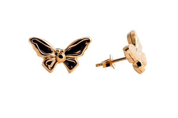 18k Yellow-Gold Butterfly Earrings - Image 4
