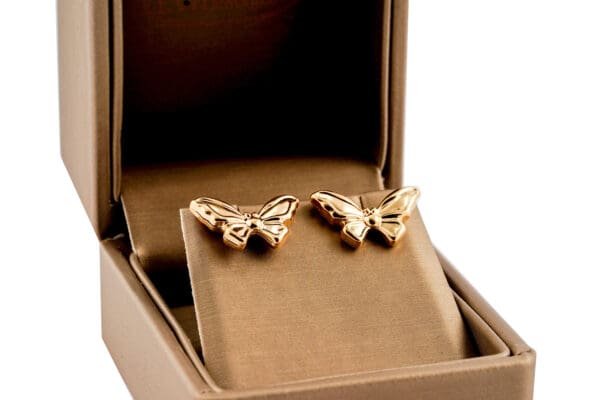 18k Yellow-Gold Butterfly Earrings - Image 2