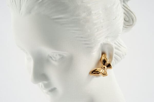 18k Yellow-Gold Butterfly Earrings - Image 3