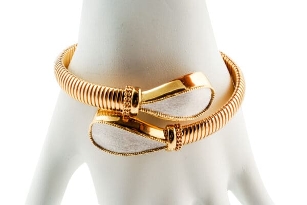 18k Yellow-Gold Designer-Inspired Serpenti Bangle - Image 5