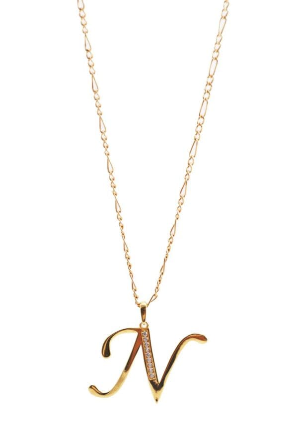18k Yellow-Gold Inital N Necklace