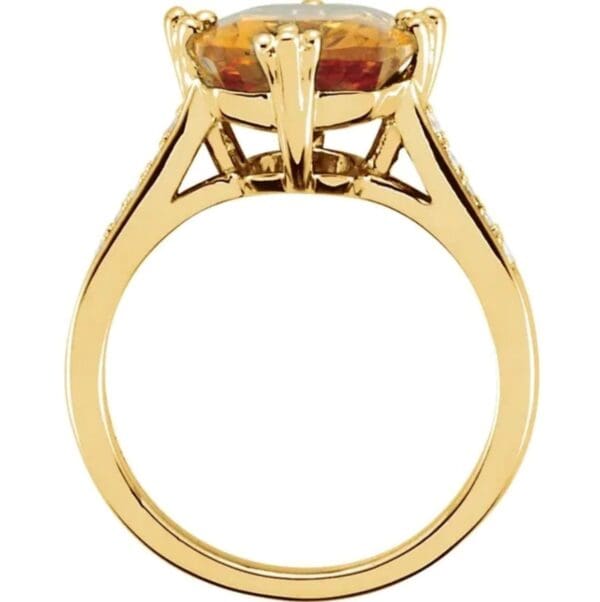 14K Yellow NaturalCitrine & .08 CTW Diamond Ring S7 - Image 4
