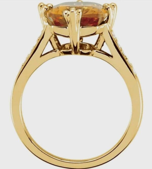 14K Yellow NaturalCitrine & .08 CTW Diamond Ring S7 - Image 5