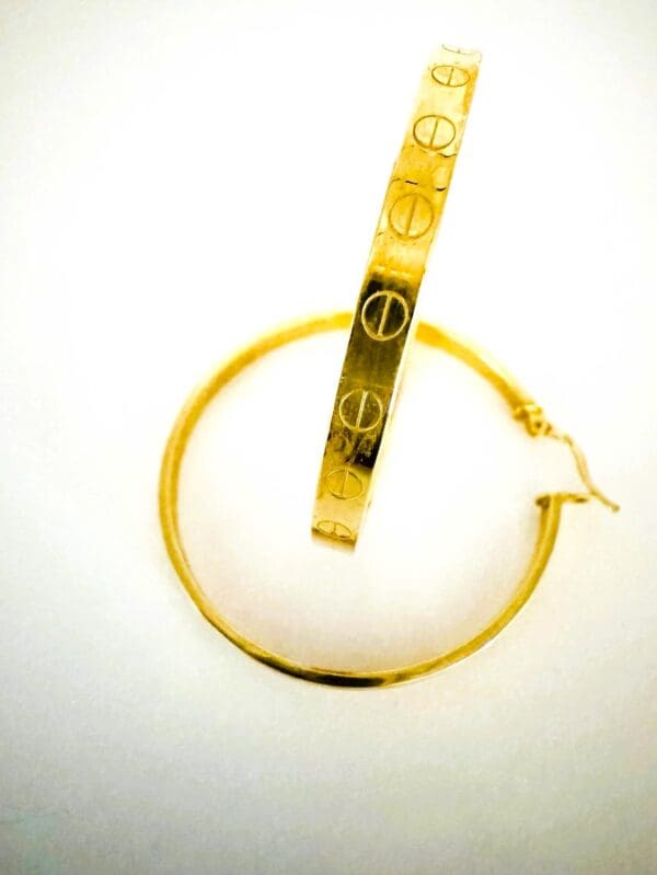 18k Yellow-Gold Love Earrings - Image 2