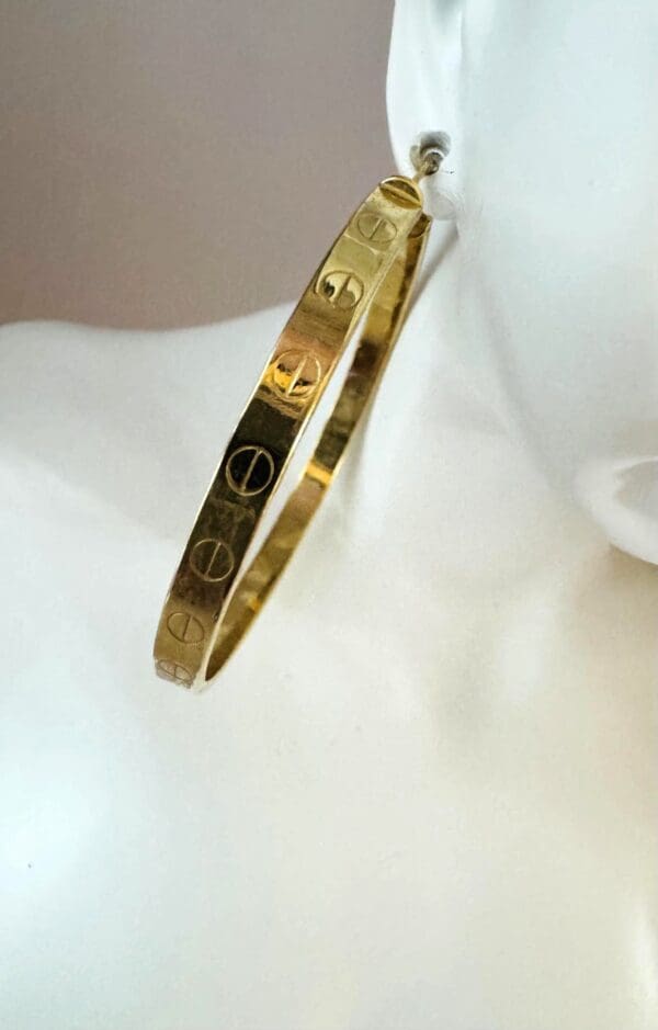 18k Yellow-Gold Love Earrings - Image 7