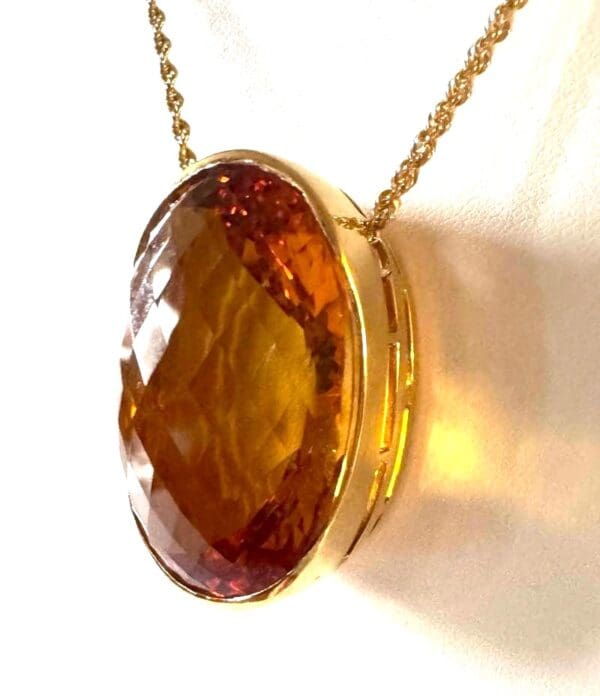 18k Yellow-Gold Huge Citrine Necklace 22"L - Image 13