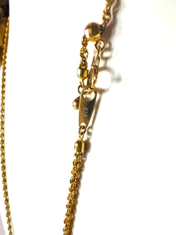 18k Yellow-Gold Huge Citrine Necklace 22"L - Image 9