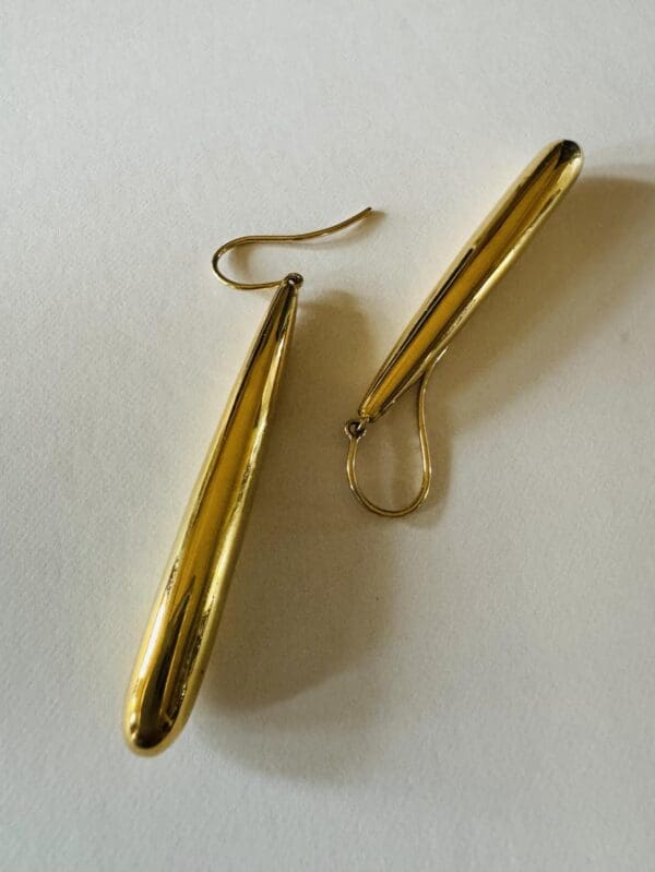 18k Yellow-Gold Long Tapered Earrings - Image 7