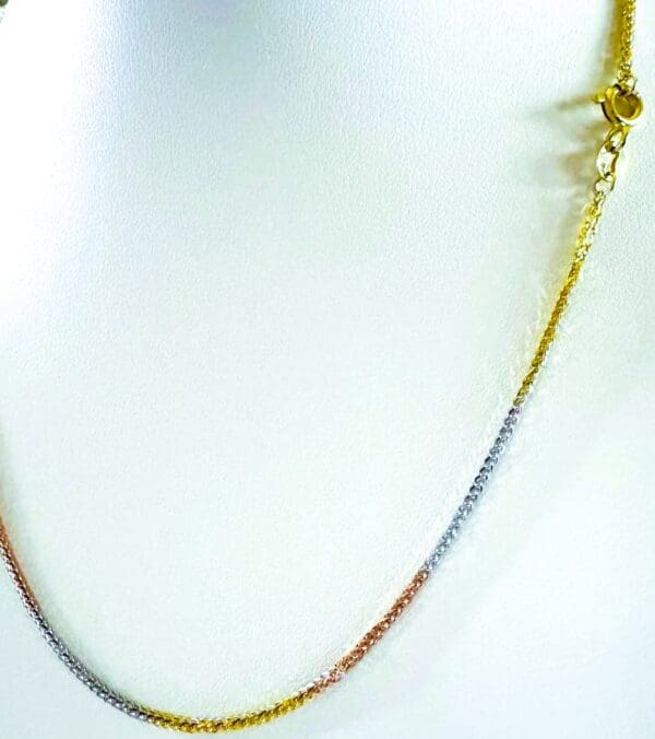 18k Tri-Color Gold Small Chain - Image 5