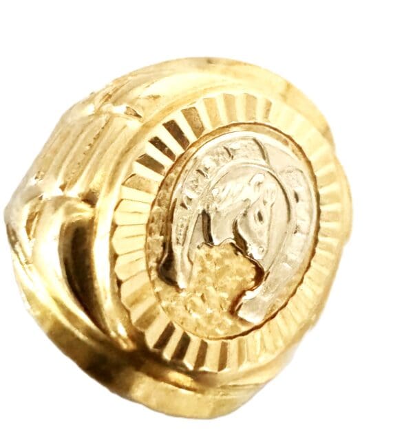 18k Yellow-Gold Horse Ring - Image 5