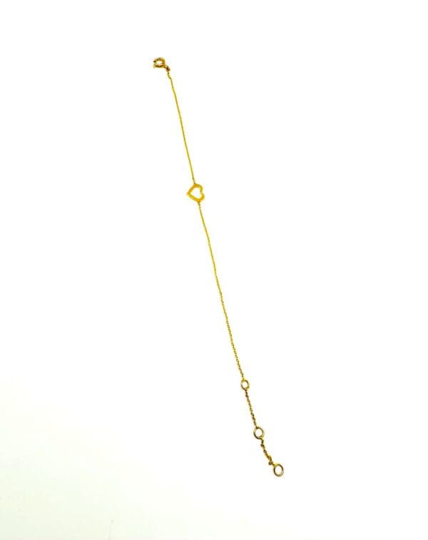 14k Yellow-Gold Heart Bracelet/Anklet S7 - Image 6