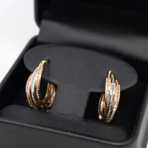 18k Tri-Color Hoop Earrings