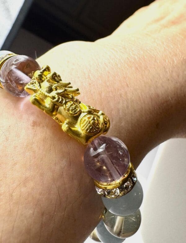 24k Yellow-Gold & Beads Bracelet - Image 4