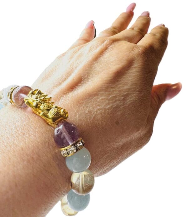 24k Yellow-Gold & Beads Bracelet - Image 5
