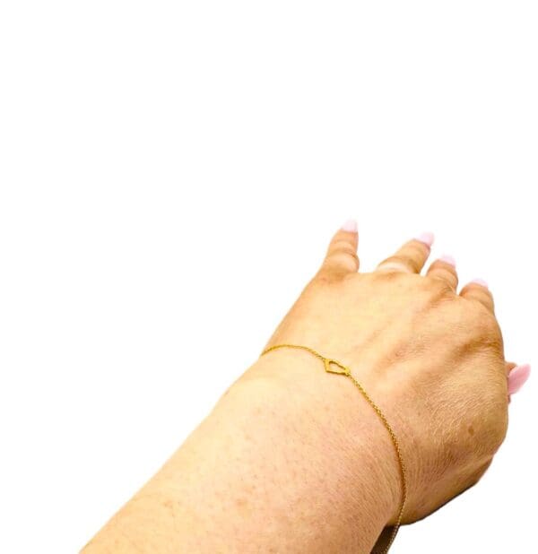 14k Yellow-Gold Heart Bracelet/Anklet S7 - Image 5