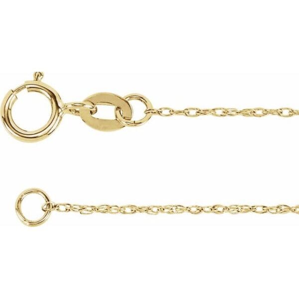 18K White 1 mm Rope Chain by the Inch