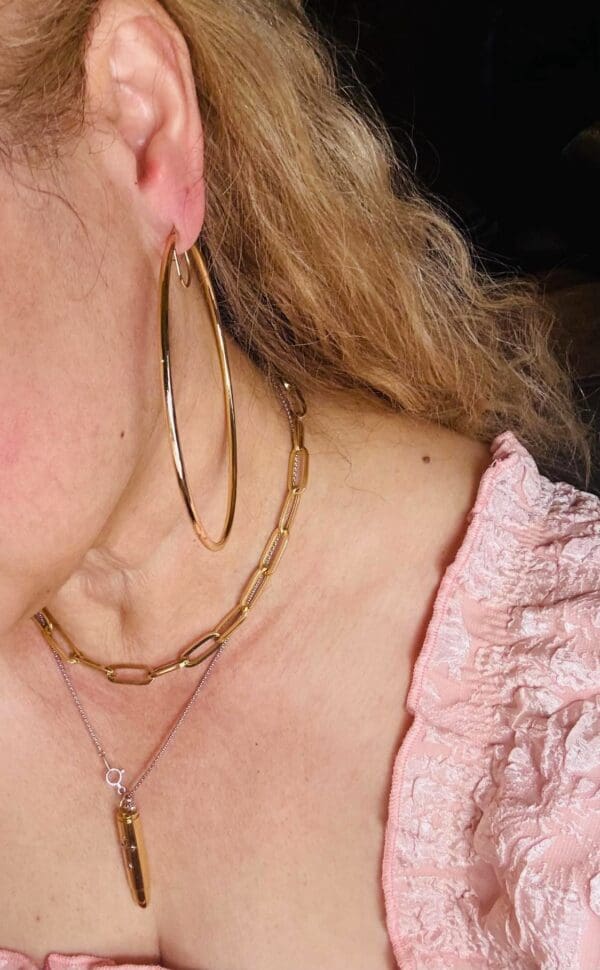 18k Yellow-Gold 79mm Huge Circle Earrings - Image 2