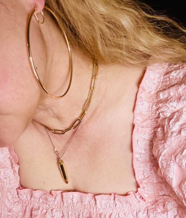 18k Yellow-Gold 79mm Huge Circle Earrings - Image 4