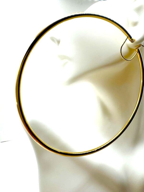 18k Yellow-Gold 79mm Huge Circle Earrings - Image 5