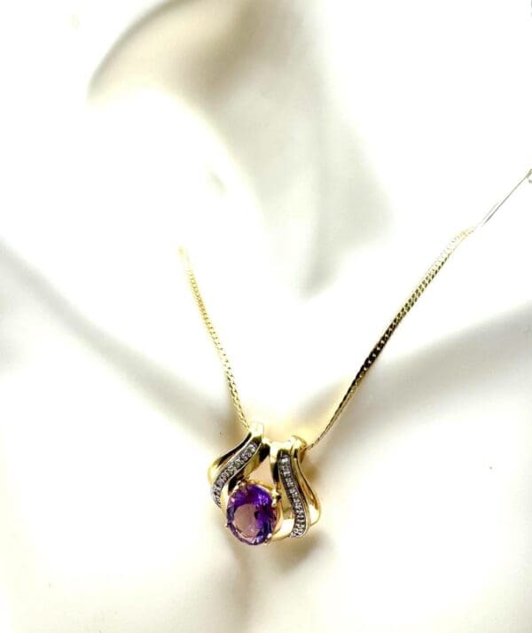 Diamond Amethyst Necklace - Image 2