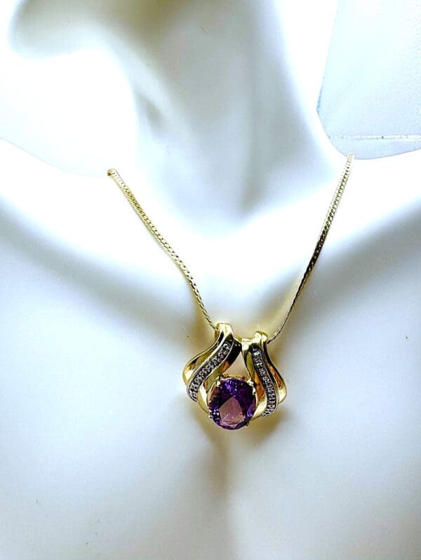Diamond Amethyst Necklace - Image 3