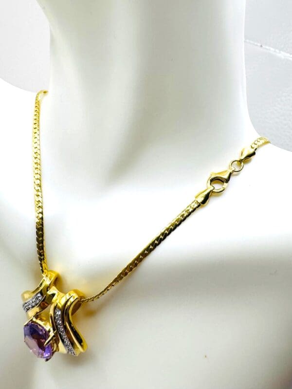 Diamond Amethyst Necklace - Image 4