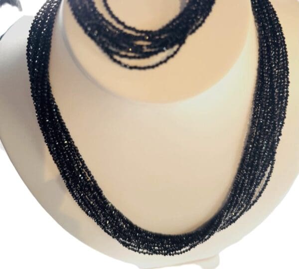 Black Spinel Necklace & Bracelet Set - Image 3