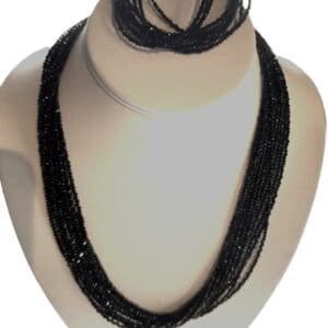 Black Spinel Necklace & Bracelet Set