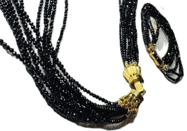 Black Spinel Necklace & Bracelet Set - Image 9