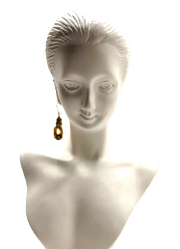 18k Yellow-Gold Citrine Diamond Earrings - Image 4